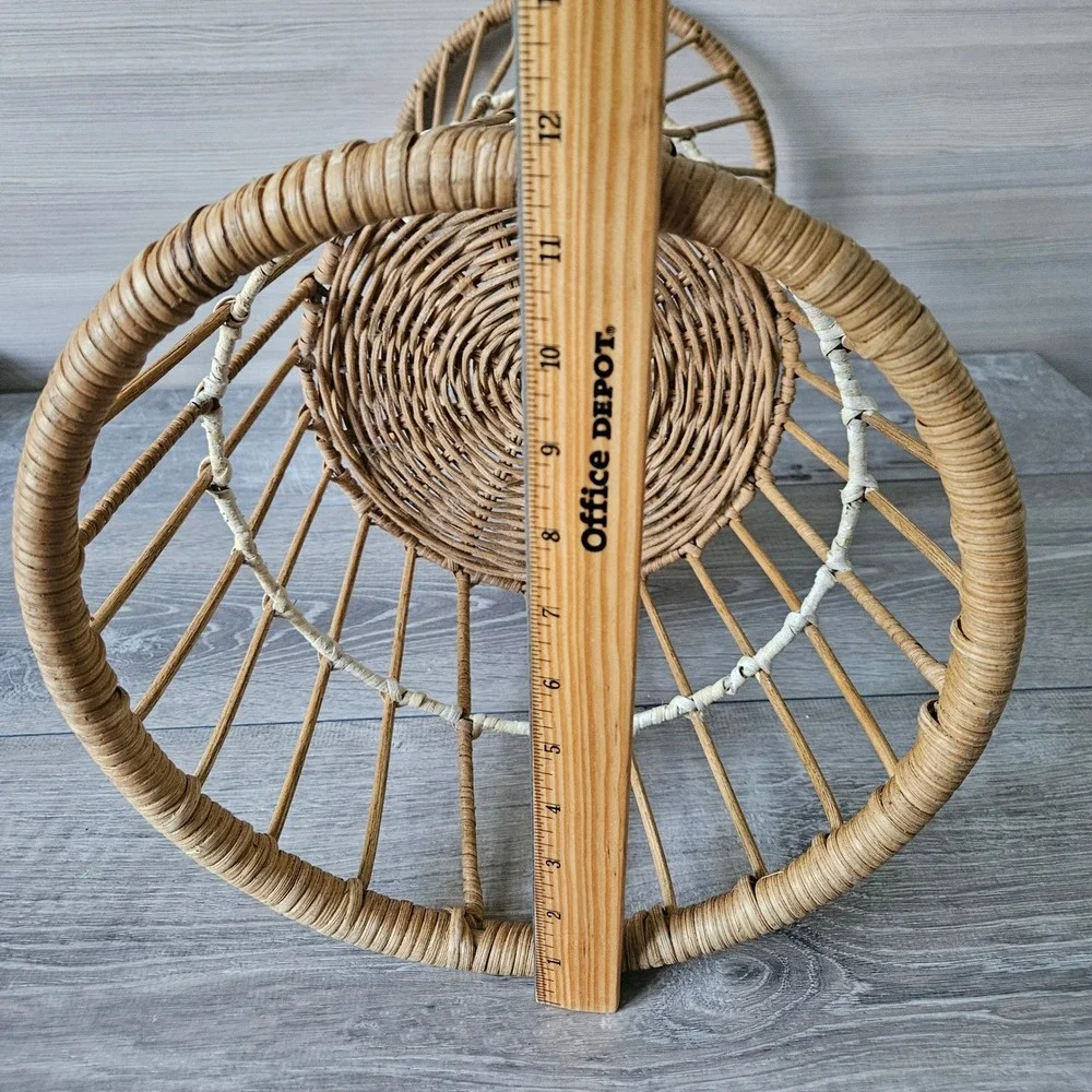 Vintage Rattan Wicker Plant Stand 23